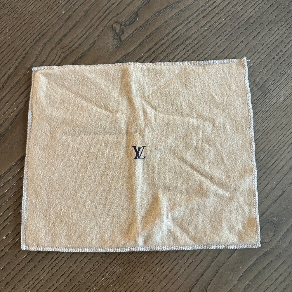 Louis Vuitton Polishing Cloth Beige LV Logo Jewelry Hardware Cleaning 9.5x8